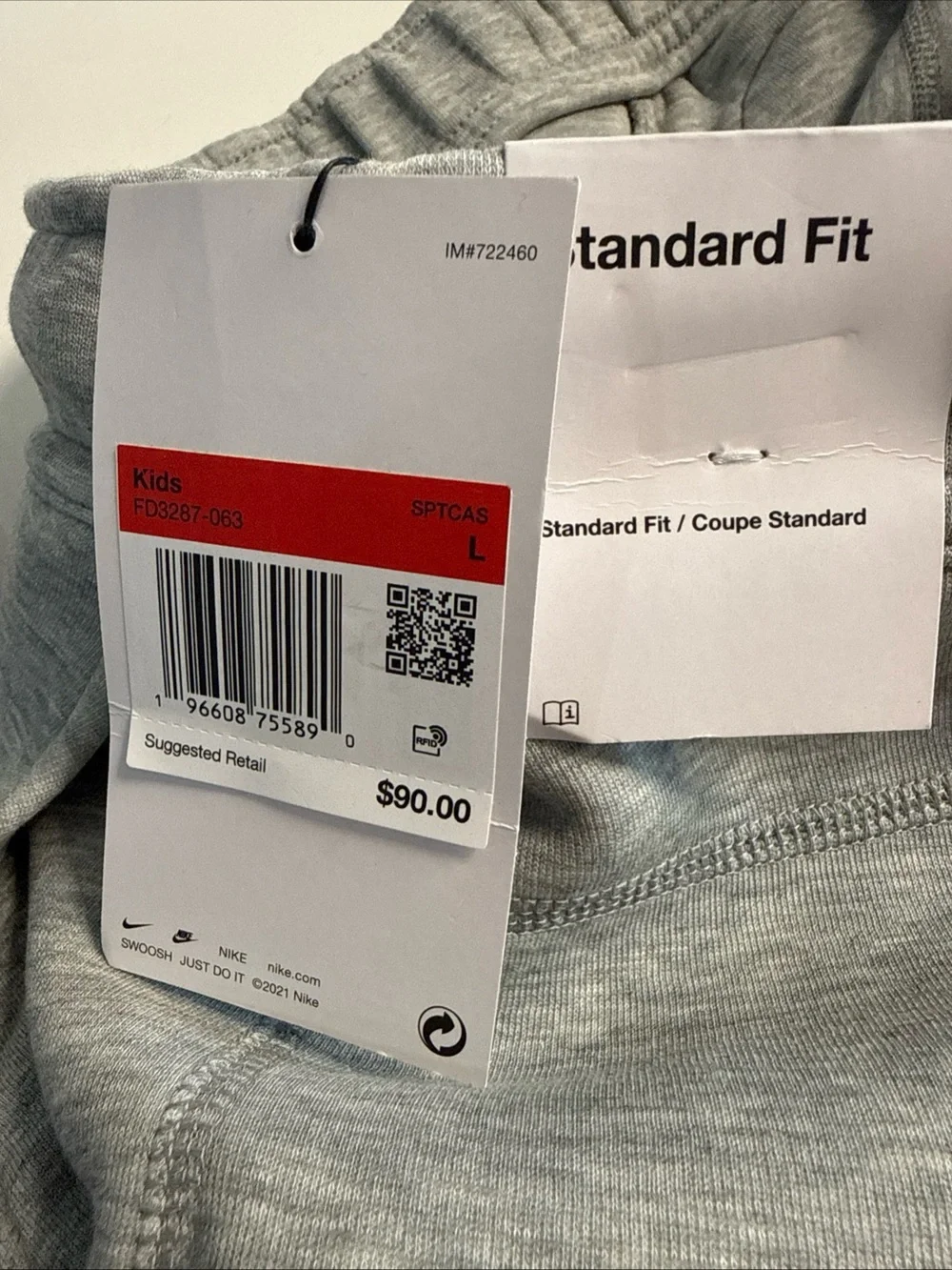 *New Nike sportswear tech fleece jogger pants kids gray heather FD3287-063